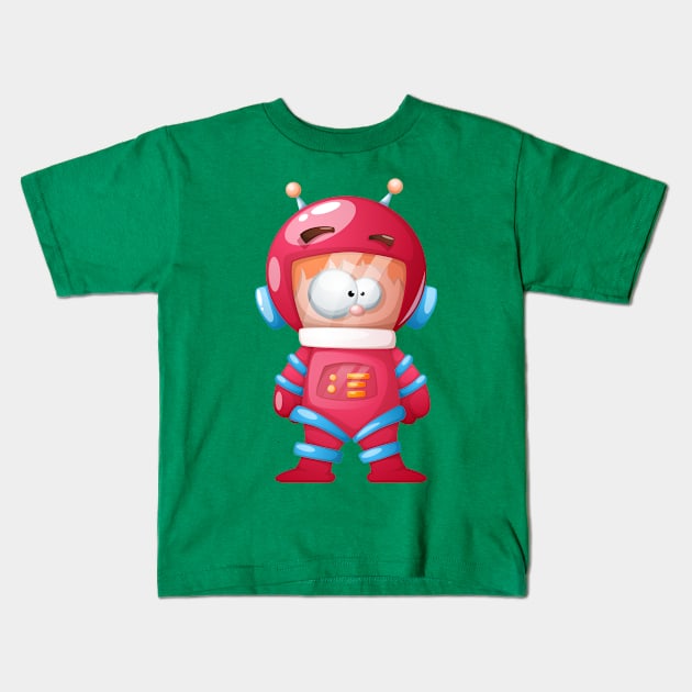 Astronaut Cat Kids T-Shirt by TomCage